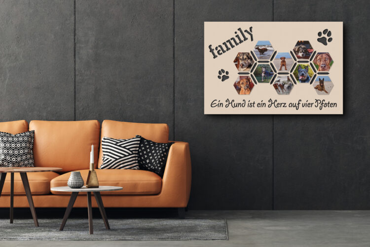 Einzelstück „familiy“ mit Fotomagneten | 120 x 80 cm