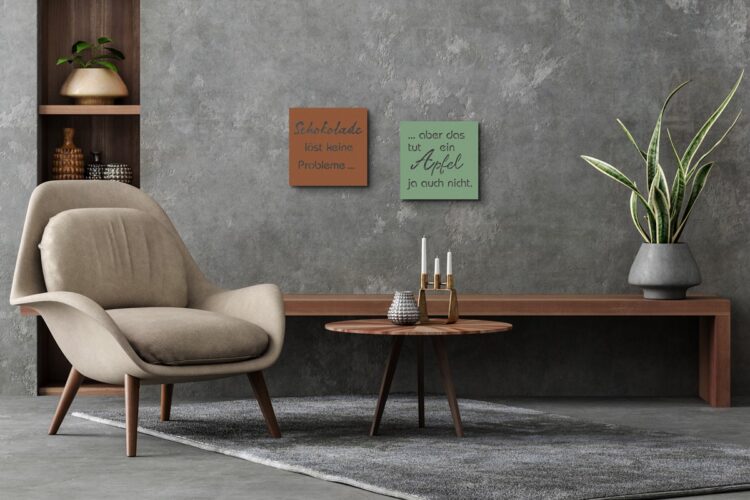 2 Stück 20 x 20 cm | Handsome + Modern + Handwriting | Rost + Green Factory