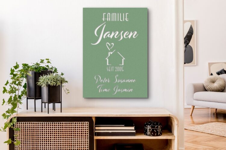 50 x 70 cm | Industrial + Joy + »Haus« + »Herz« | Green Factory