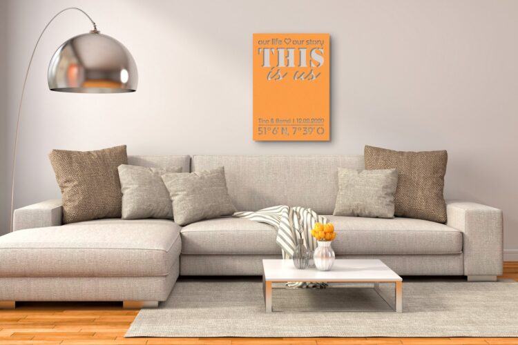 50 x 70 cm | Modern + Special + Handwriting | Pastellorange