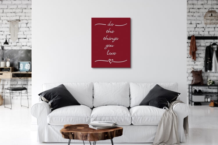 70 x 90 cm | Handwriting + »Herz« | Purpurrot