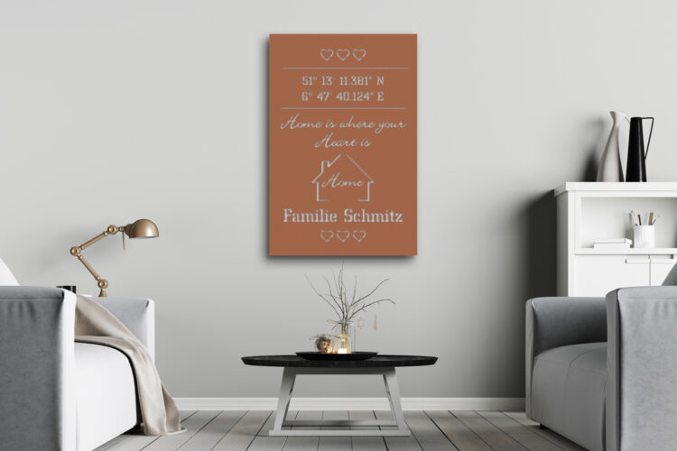80 x 120 cm | Handwriting + Timeless + »Haus« | City Terracotta