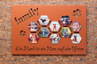 Einzelstück „familiy“ mit Fototafeln (kundenseits) | 120 x 80 cm